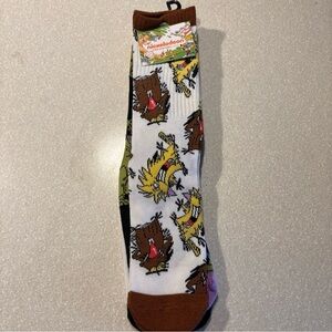 Nickelodeon White and Brown Cartoon Socks